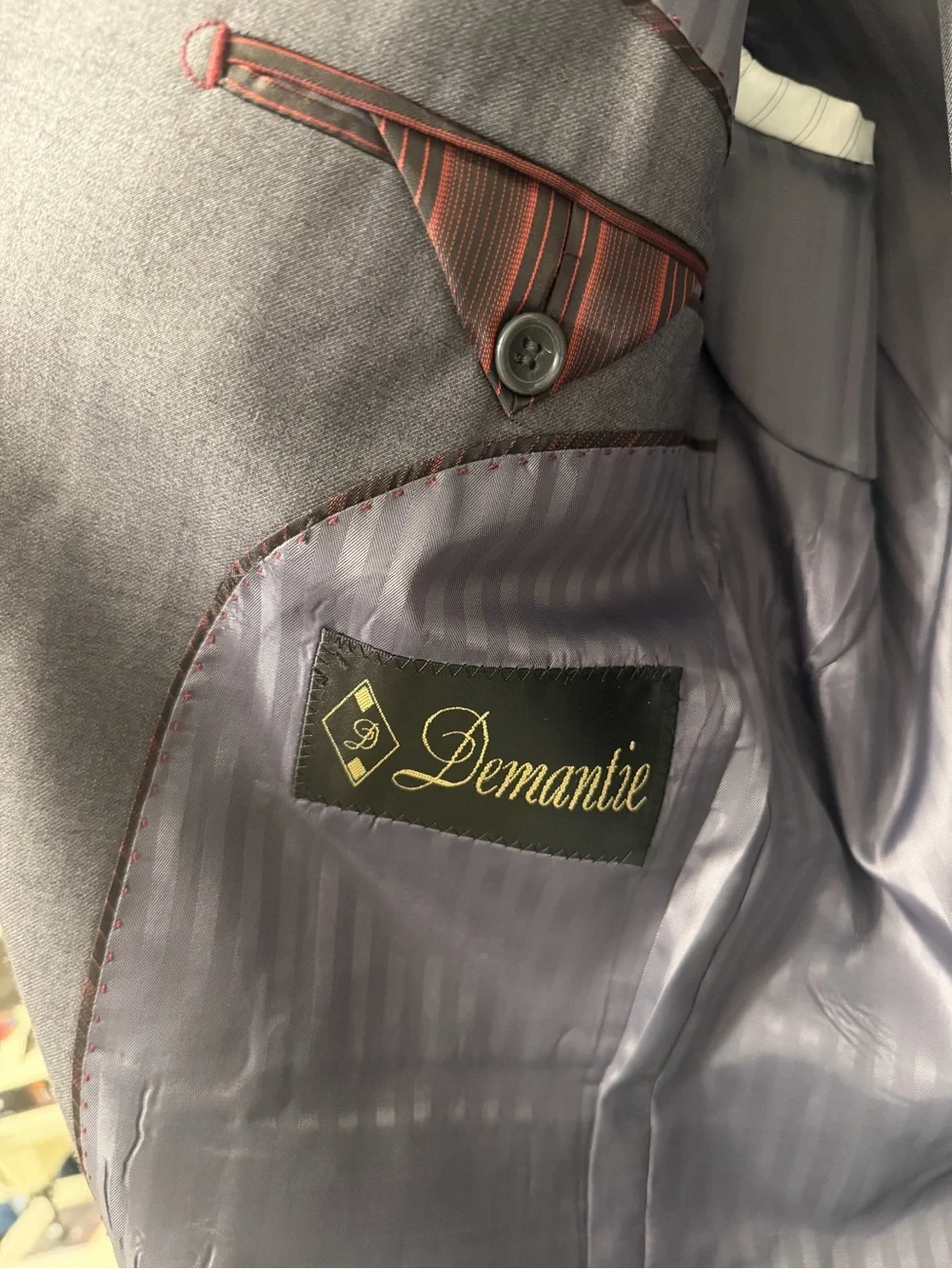 Demantie Italy Men's Gray Dress Suit Jacket & Pants